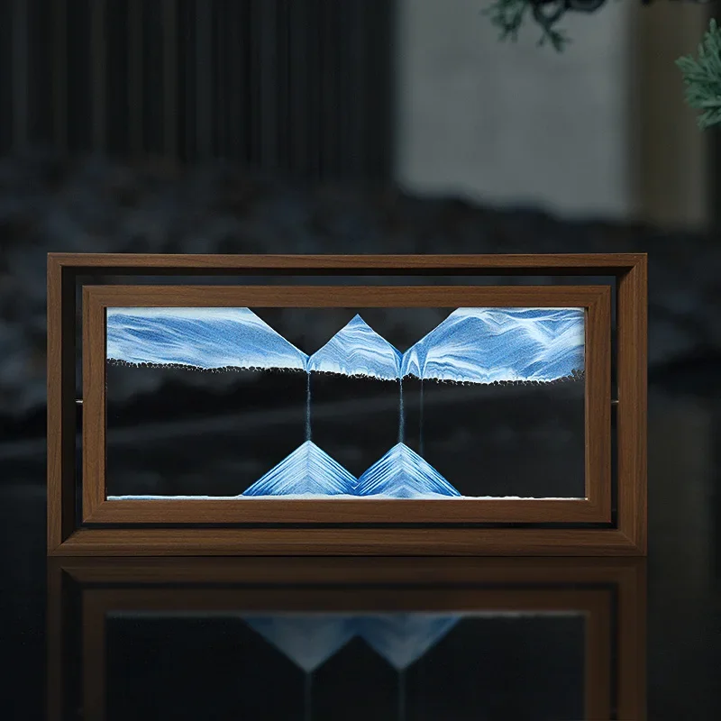 Art Craft Movement - 家の装飾のための回転砂,水砂のイメージを備えた木製の正方形のフレーム