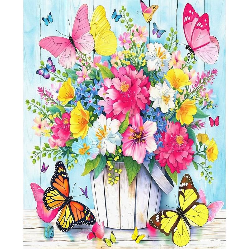 Art Craft Flower Making - GATYZTORY フラワーポット ペイントバイナンバーズ ホームウォールアートデコレーション DIY製作キット フラワークラフト用品