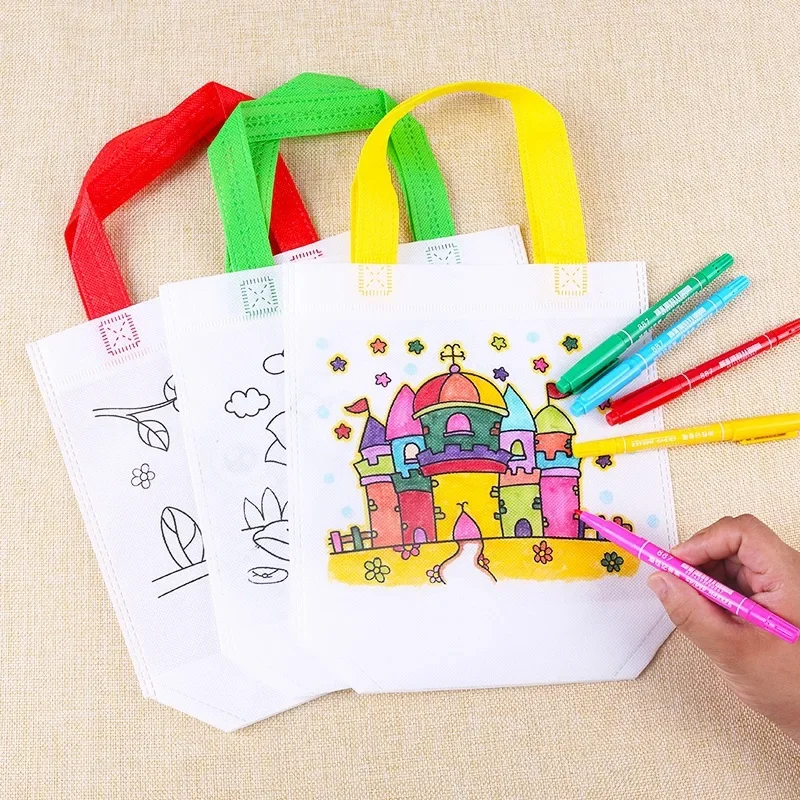 Art Craft 4 Years Old - 1-10 個セット DIY グラフィティバッグ マーカー付き 手作り絵画