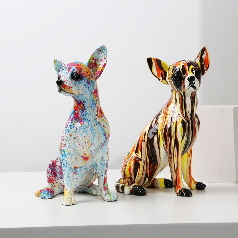 Art Craft Simple - 家のための樹脂製の小さなカラフルな装飾品,新鮮な芸術,犬,手作りの家の装飾,シンプルでモダンなオフィスの装飾