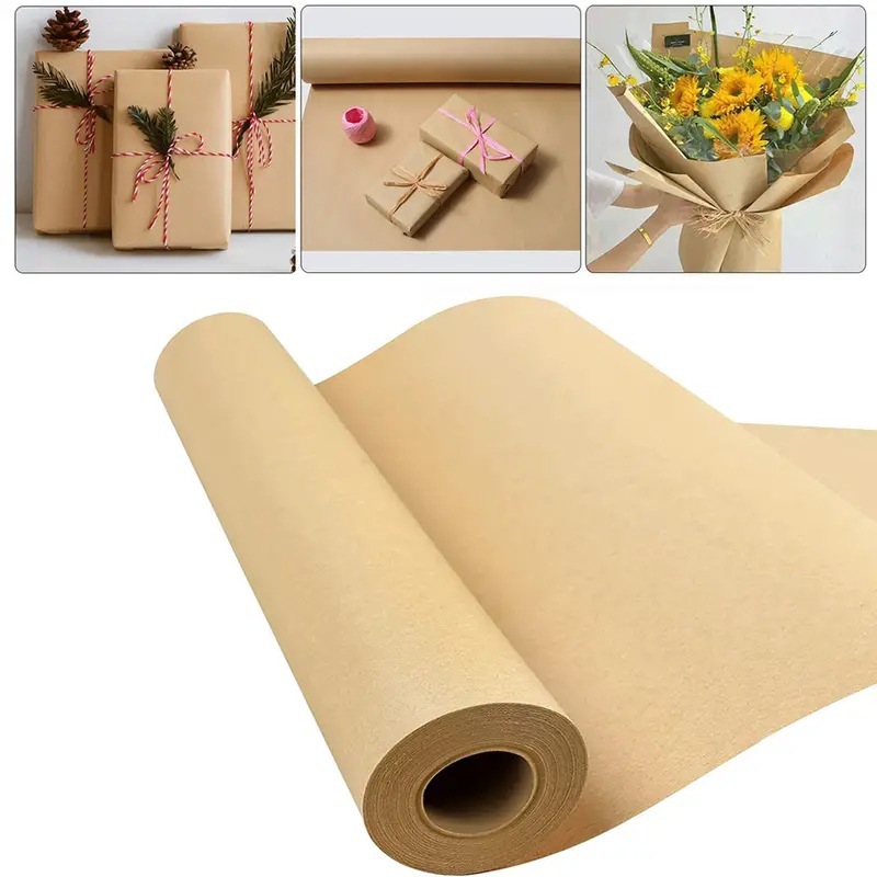 Art Craft Recycled Materials - 茶色のクラフト紙 ギフト包装、梱包ロール、引っ越し、美術工芸品、発送、床材、壁材に最適 100%リサイクル素材