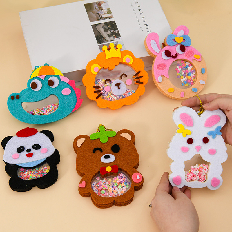 Art Craft 4 Years Old - DIY動物シェイクペンダントアートクラフトキット 子供 男の子 女の子 簡単貼り付け 不織布シェイカー