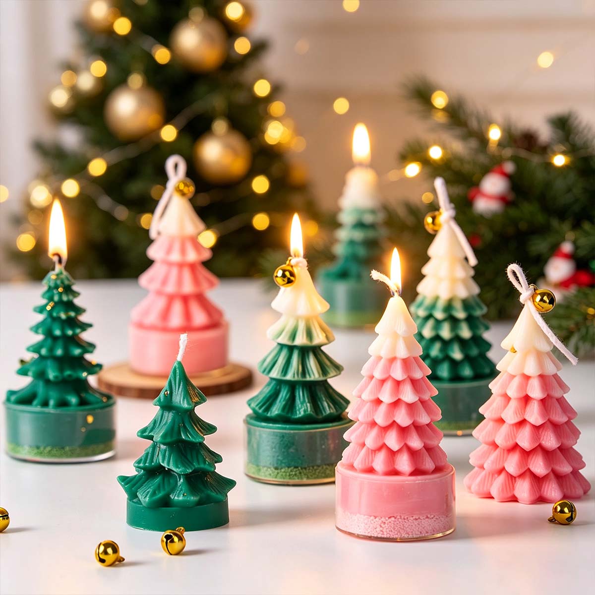 Art Craft Show - 3D クリスマスツリーシリコーンキャンドルモールド DIY クリスマスオーナメント工芸品作り石鹸石膏樹脂鋳造金型家の装飾アートギフト