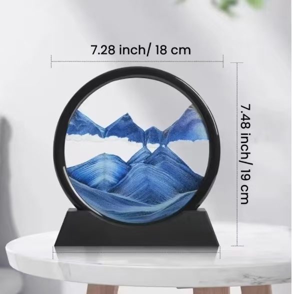 2026年 3D砂時計 流砂アート絵画 丸型ガラス 深海風景 - Art Craft Movement のレビューと価格