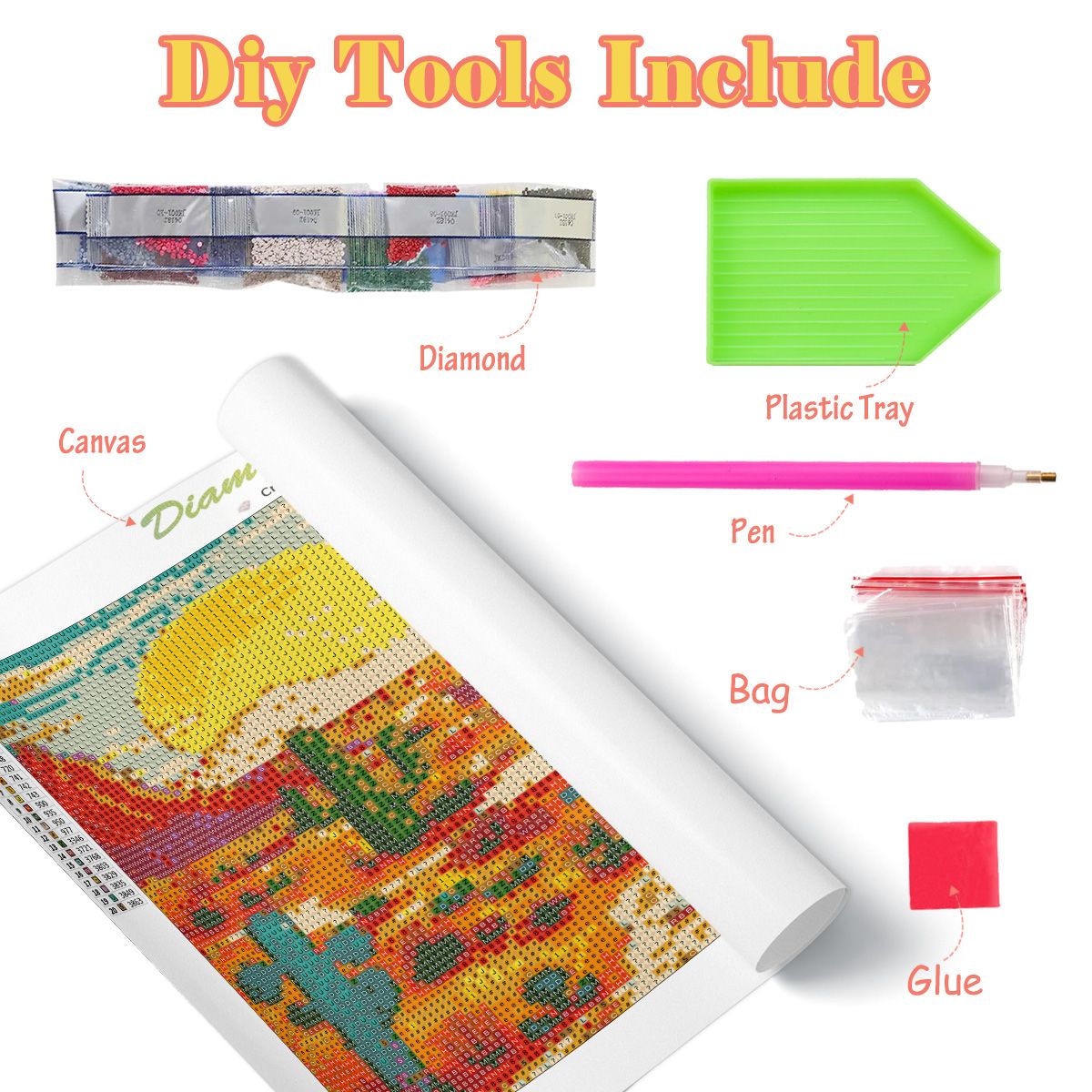 PhotoCustom DIY フルラウンドダイヤモンドペイ - Art And Craft Jungle のレビューと価格