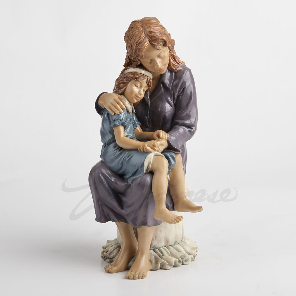 樹脂製母娘抱擁像 温かい家族像 ホームデスクトップ装飾アート - Art Craft Mother'S Day のレビューと価格