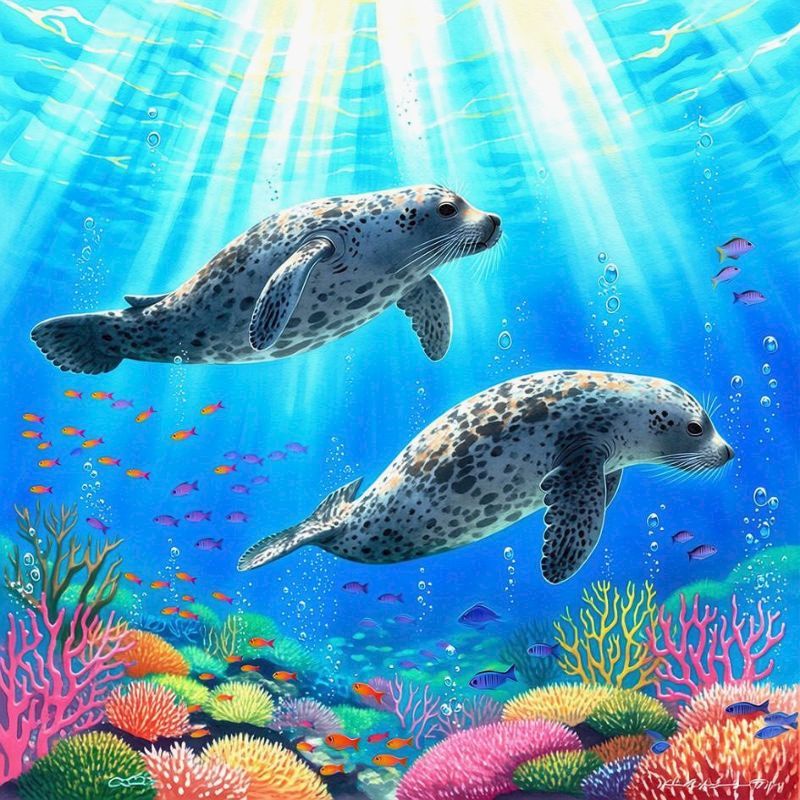 アシカ 5d ダイヤモンド絵画手作り装飾絵画動物フルラウンド - Art Craft Lion のレビューと価格