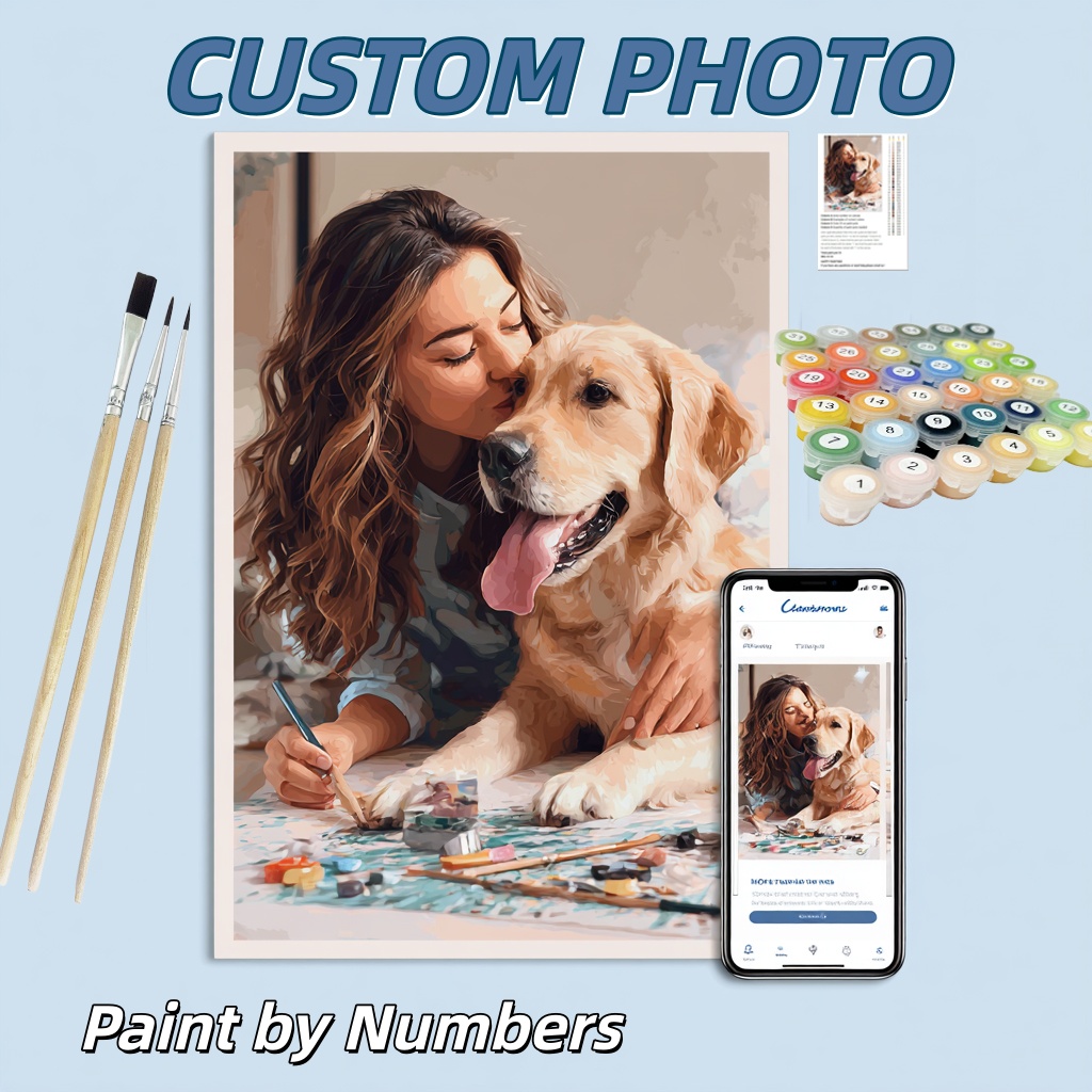 パーソナリティフォトDIYキャンバス絵画 数字塗り絵 カスタ - Art And Craft Numbers のレビューと価格