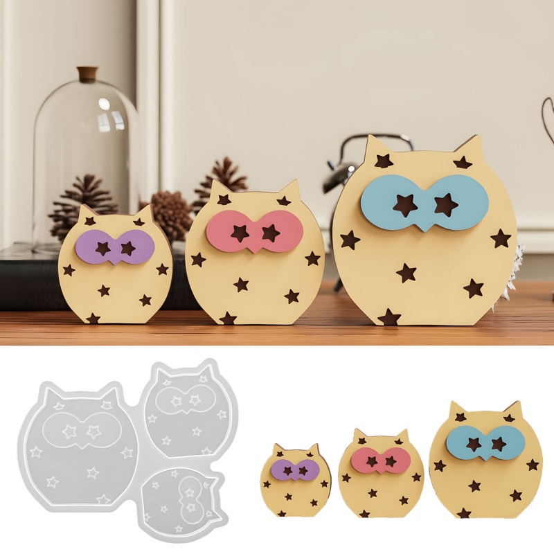 フクロウデスクトップ飾りシリコーン型 DIY 手作り三次元動 - Art Craft Show のレビューと価格