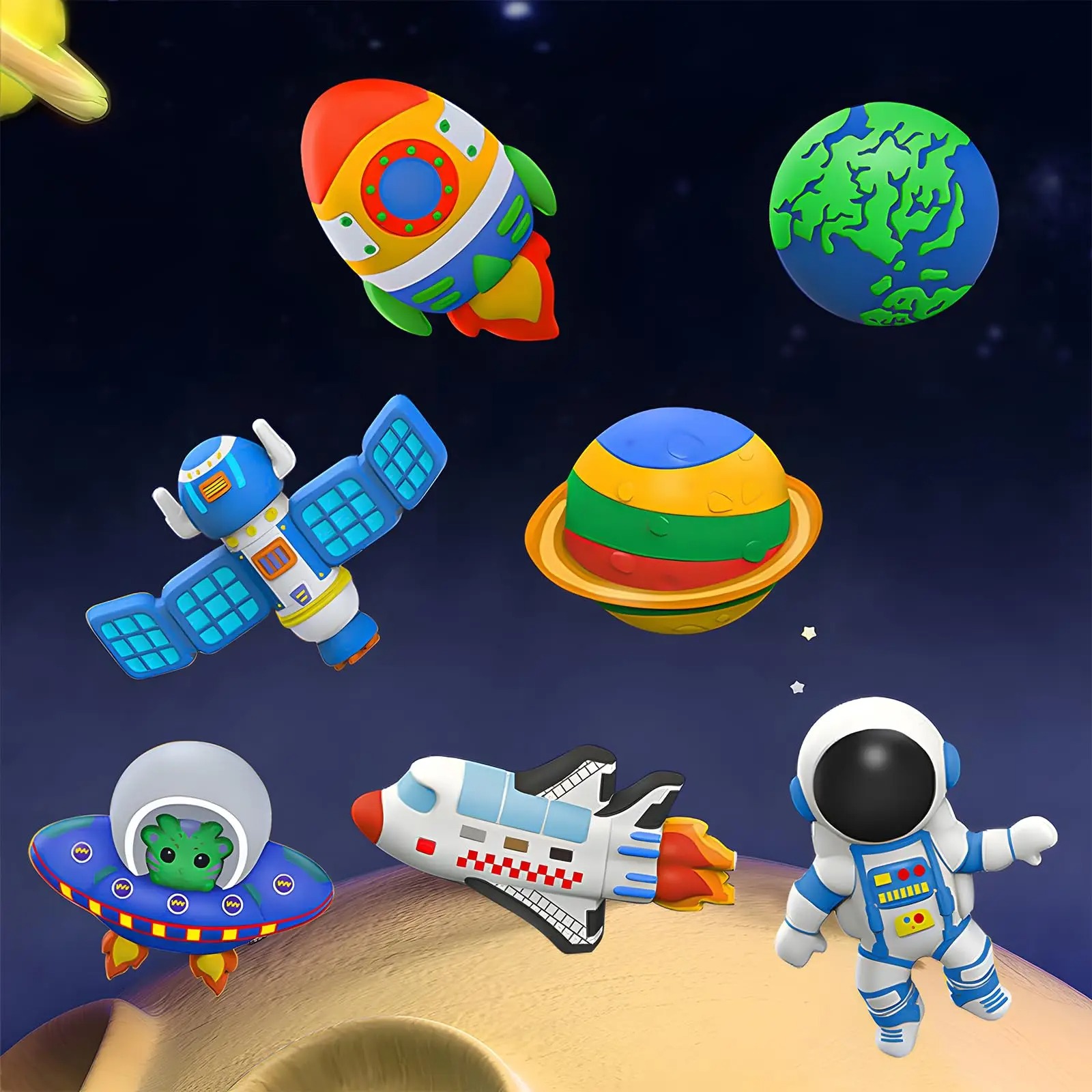 スペースDIY石膏キット 子供用 クリエイティブ手描き人形  - Art Craft 4 Years Old のレビューと価格