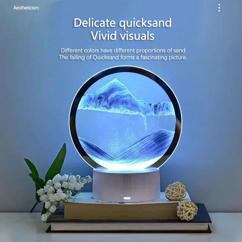 LED 16色 3D砂景ランプ RGB砂時計ライト 流砂アー - Art Craft Movement のレビューと価格