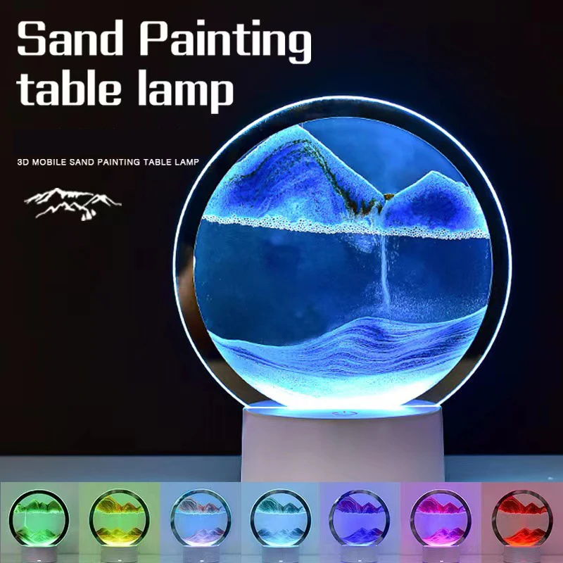 LED 16色 3D砂景ランプ RGB砂時計ライト 流砂アー - Art Craft Movement のレビューと価格