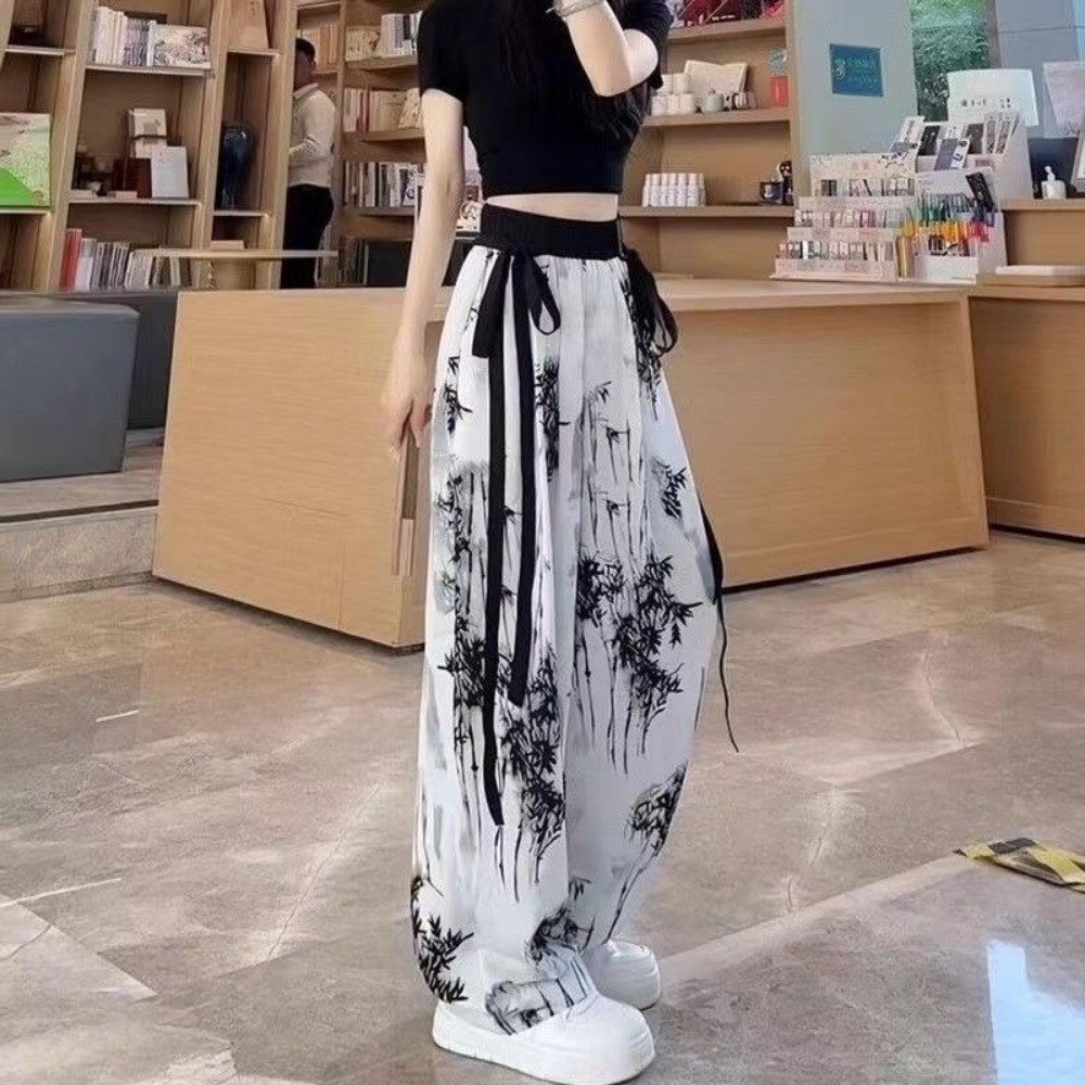 カジュアルアイスシルク水墨画カジュアルパンツ中国風絞り染めス - Silk Painting Dye のレビューと価格