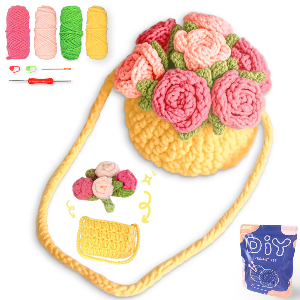YAMAXIN かぎ針編みキット 初心者向け 簡単な芸術と工 - Art Craft Flower Making のレビューと価格