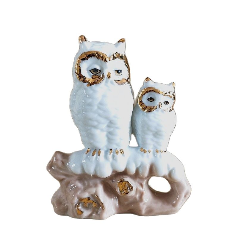 金彩磁器の母フクロウの置物、手作り陶器、子供用スノーオウルミ - Art Craft Mother'S Day のレビューと価格