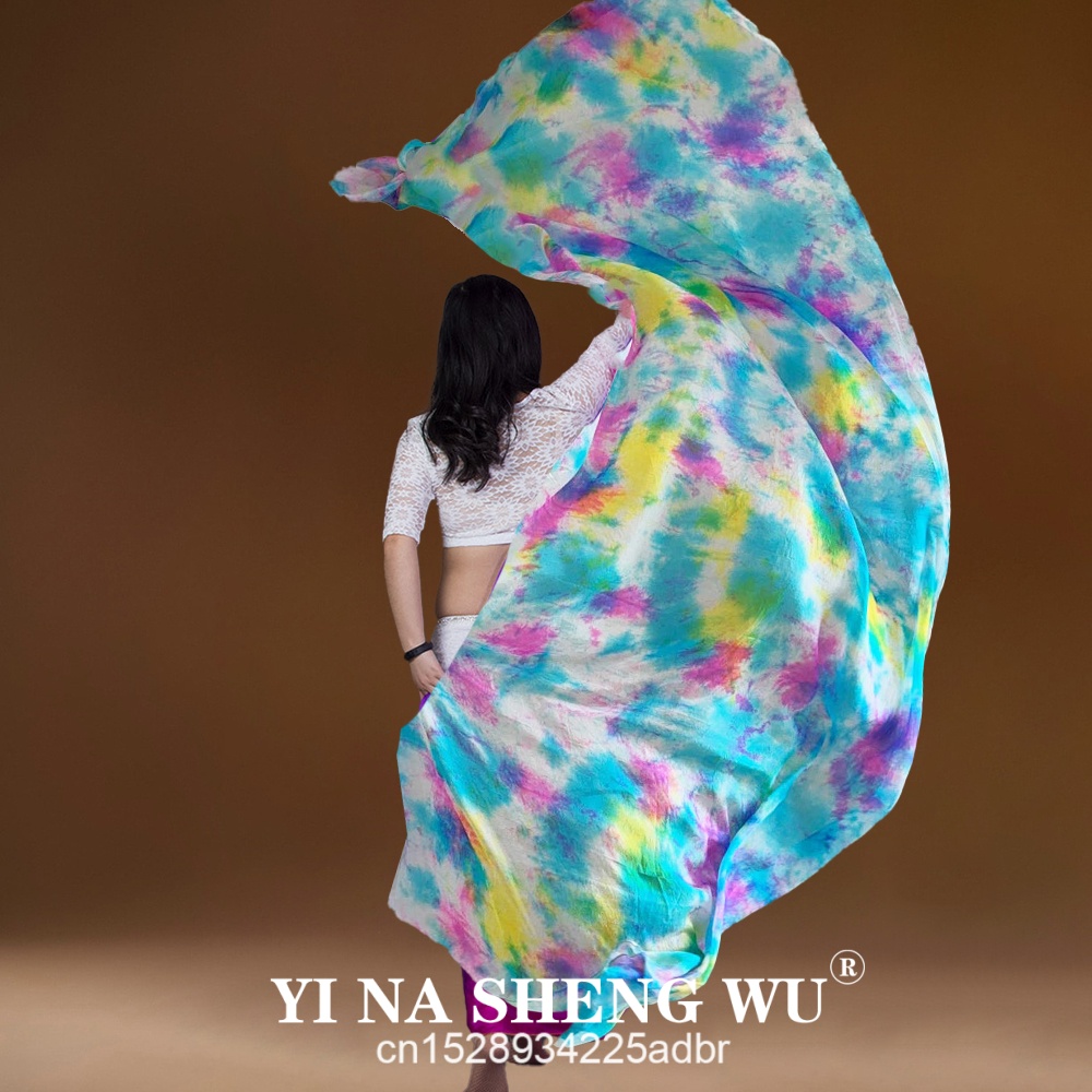 100%本物のシルクベール絞り染めベリーダンス本物のシルクベ - Silk Painting Dye のレビューと価格