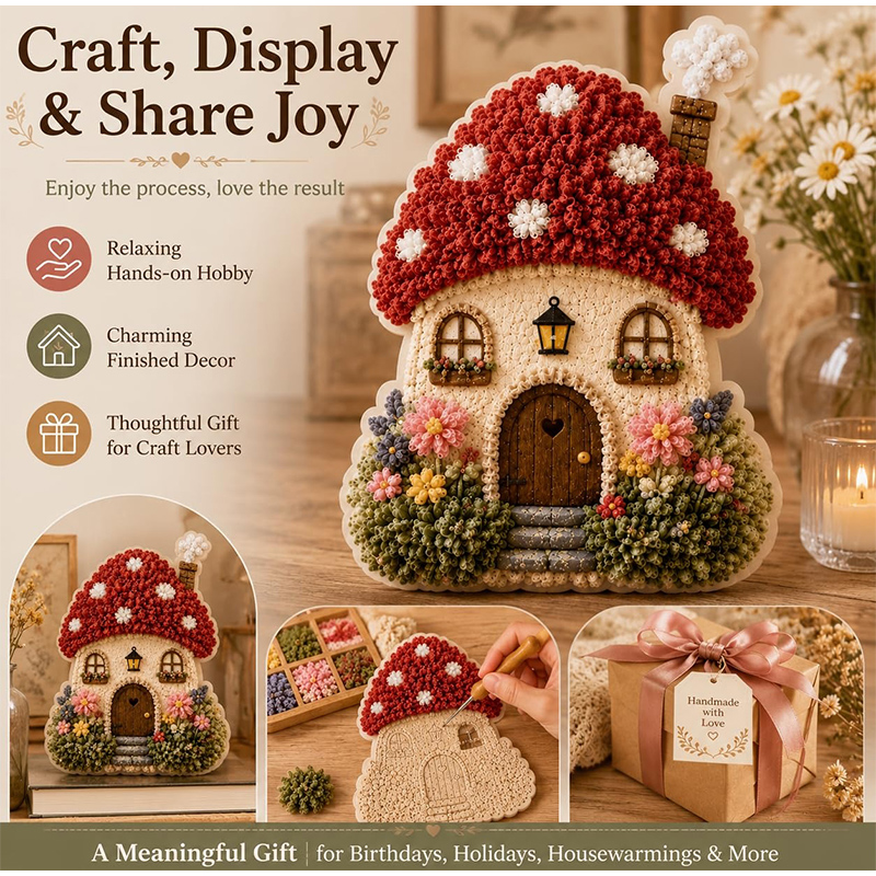 3Dファブリックポケアートキット マッシュルームコテージクラ - Art Craft Display のレビューと価格