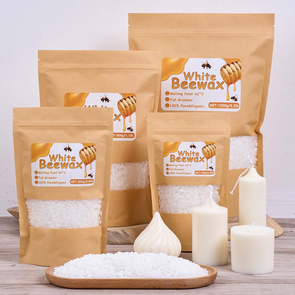 白蜜蝋純粋な天然粒状香りキャンドル素材 DIY 手作りギフト - Candle Making Wax のレビューと価格