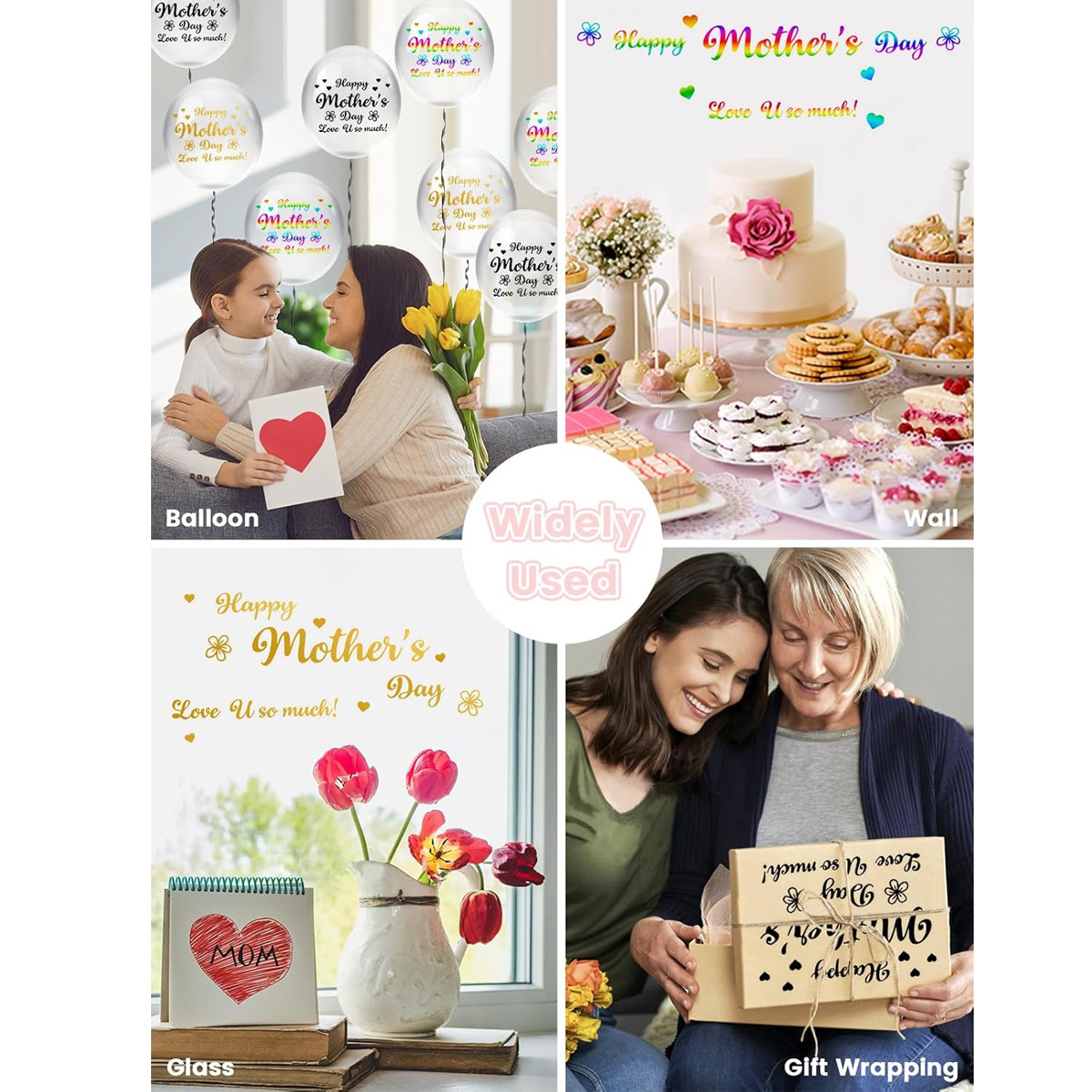 母の日パーティーバルーンステッカー クリアバブルウィンドウデ - Art Craft Mother'S Day のレビューと価格