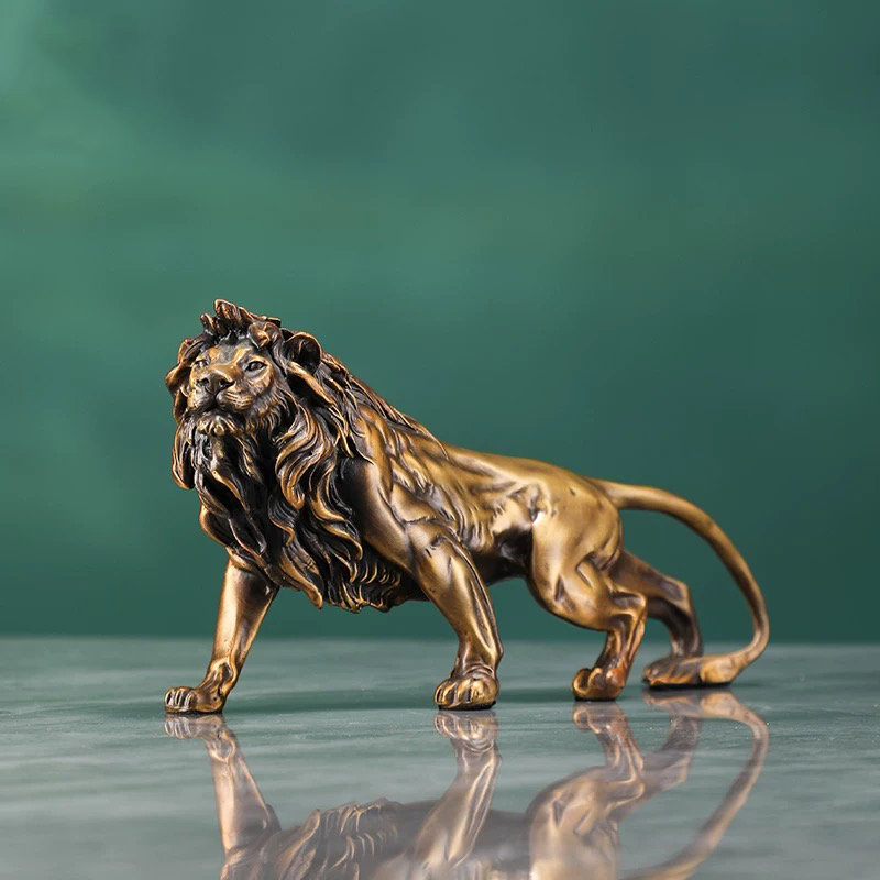 銅製のライオンの彫刻装飾品、真鍮工芸品、オフィスのデスクトッ - Art Craft Lion のレビューと価格