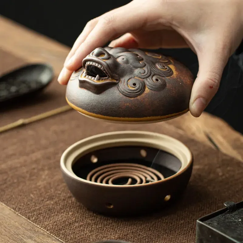 レトロな龍の香炉、野生の獣の形をした白檀の香炉、灰皿、家の装 - Art Craft Room Ideas のレビューと価格