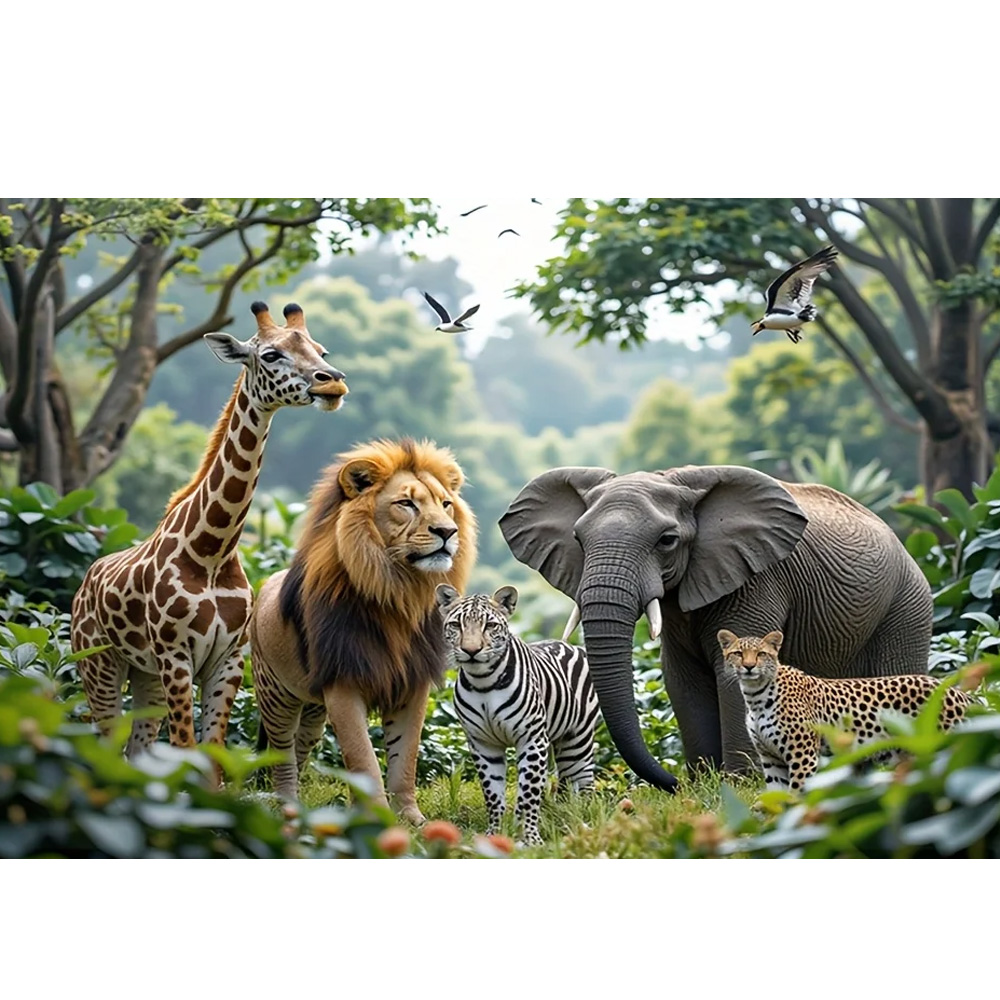 ジャングル野生動物アドベンチャーDIYダイヤモンドペインティ - Art And Craft Jungle のレビューと価格