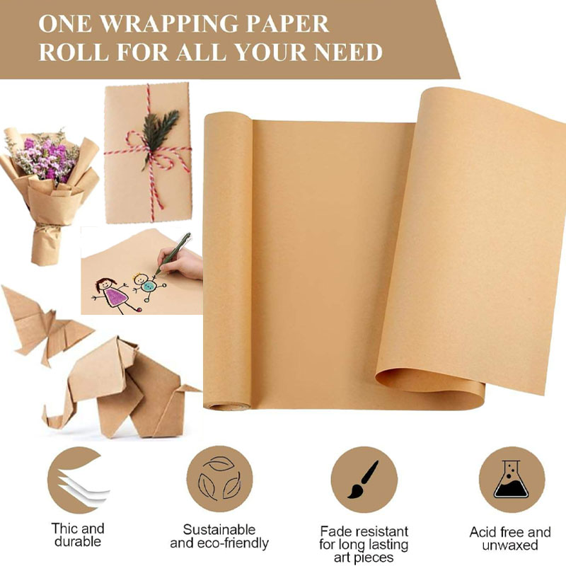 10M ブラウンクラフト紙 ギフト包装に最適 引越し用包装ロ - Art Craft Recycled Materials のレビューと価格