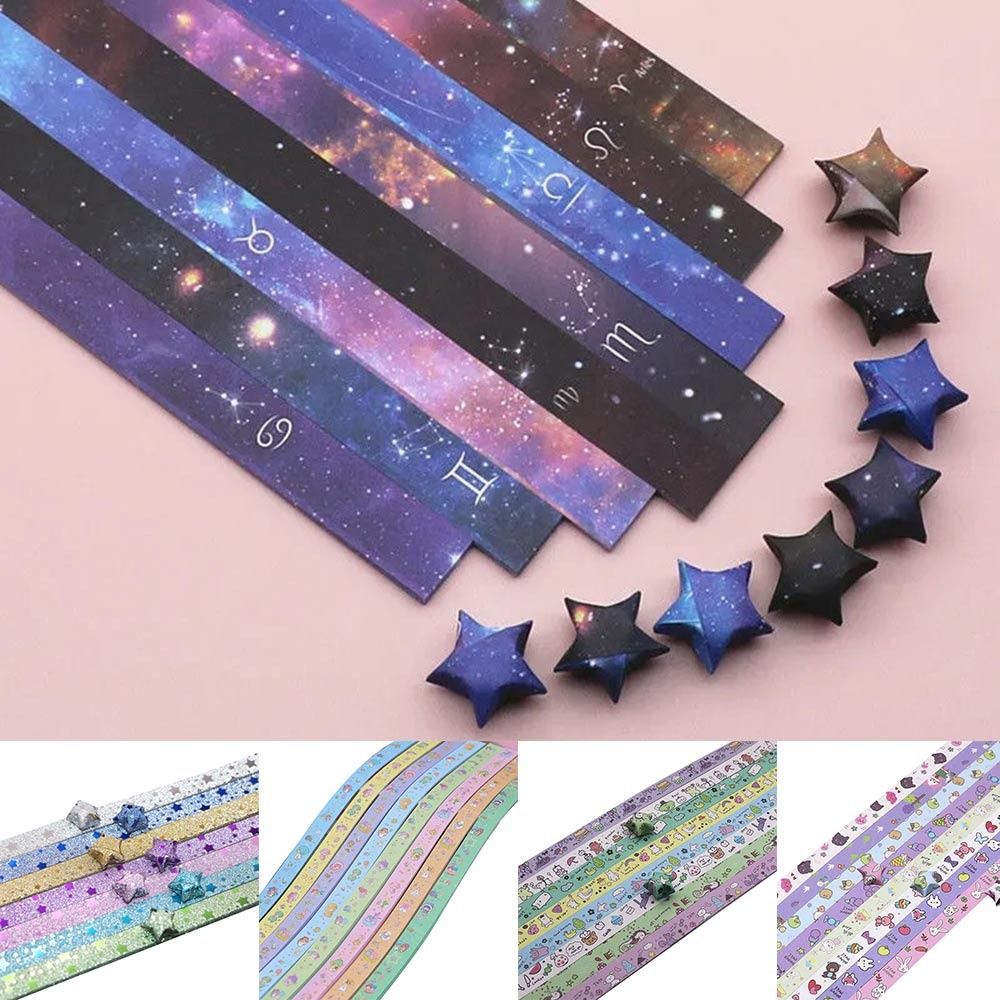 DIYカラフルスター折り紙　漫画風片面スター折り紙ストリップ - Art Craft Show のレビューと価格