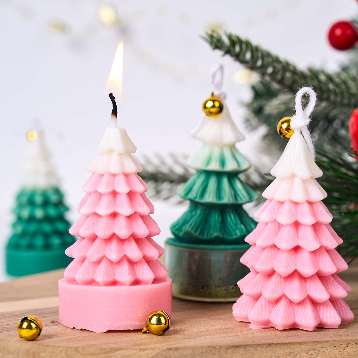 3D クリスマスツリーシリコーンキャンドルモールド DIY  - Art Craft Show のレビューと価格