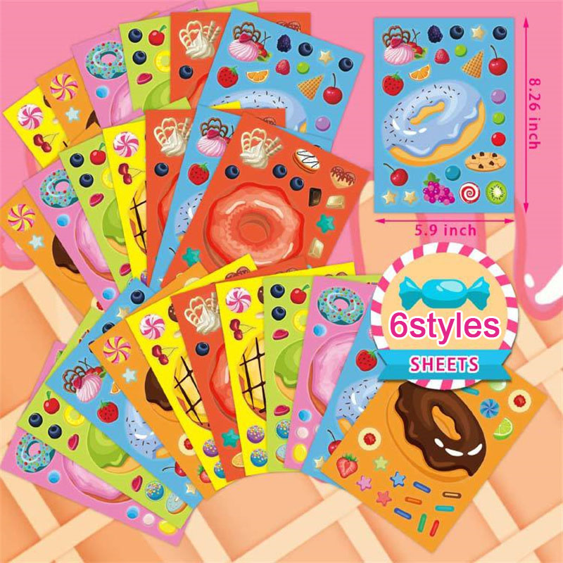 子供向けの顔型ドーナツステッカー、オリジナルデザートステッカ - Art Craft 4 Years Old のレビューと価格
